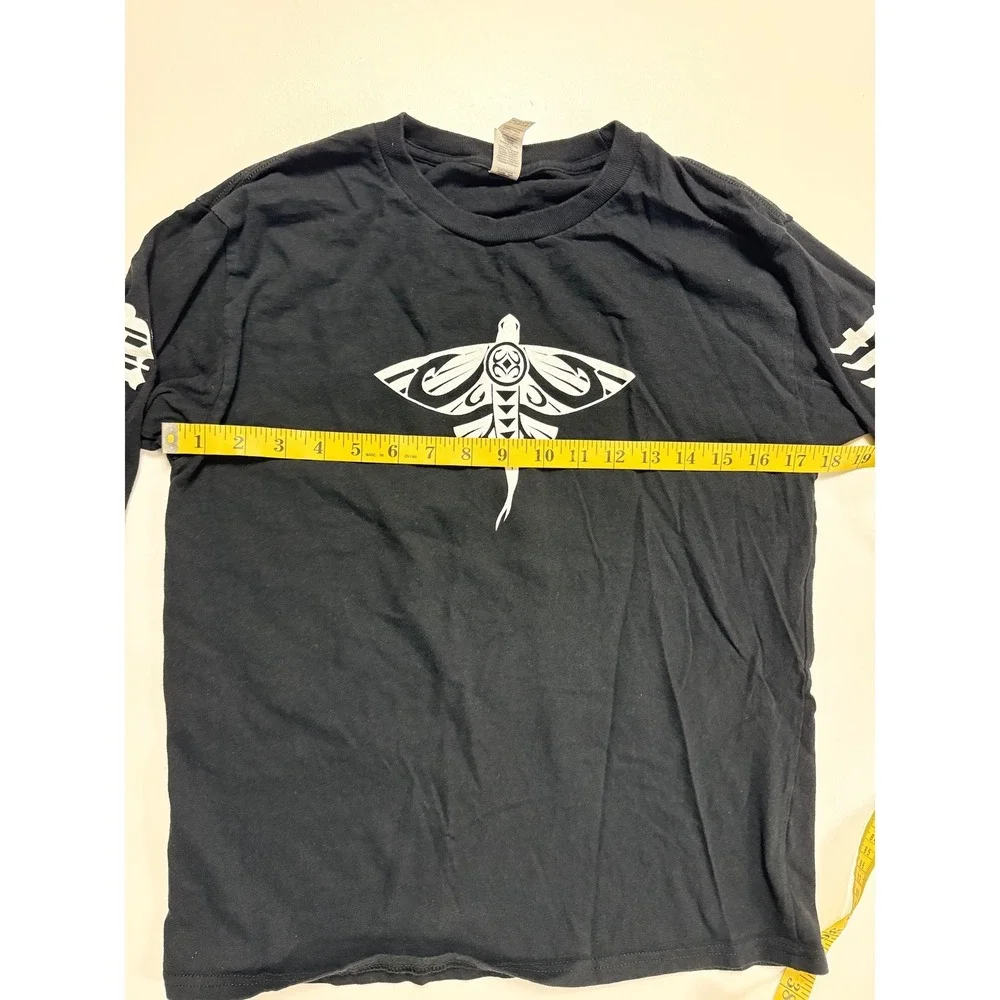 Maui‎ Built Kids Black Long Sleeve Tribal Manta Ray Graphic T-Shirt Kids Large